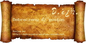 Debreczeny Ágoston névjegykártya